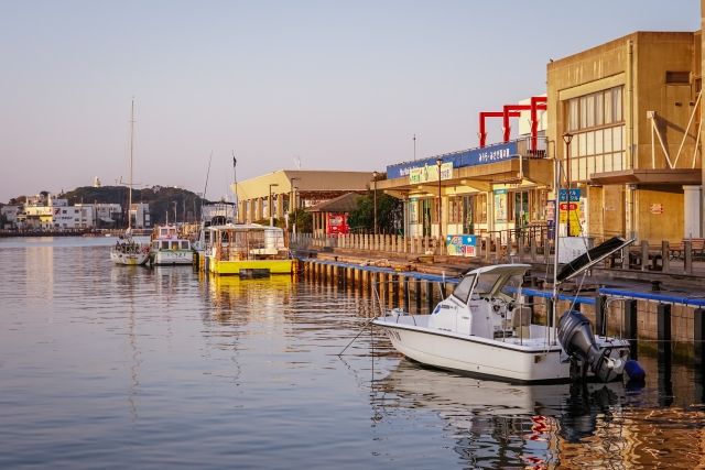 ``Miura Misaki Umi-no-Eki'' is adjacent to ``Urari Marche,'' a direct-to-product center from Misaki Fishing Port in Miura City, Kanagawa Prefecture.