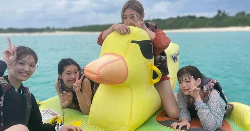 Thorough introduction of popular Miyakojima marine sports tour rankings & recommended unlimited play plans such as banana boat! Image of