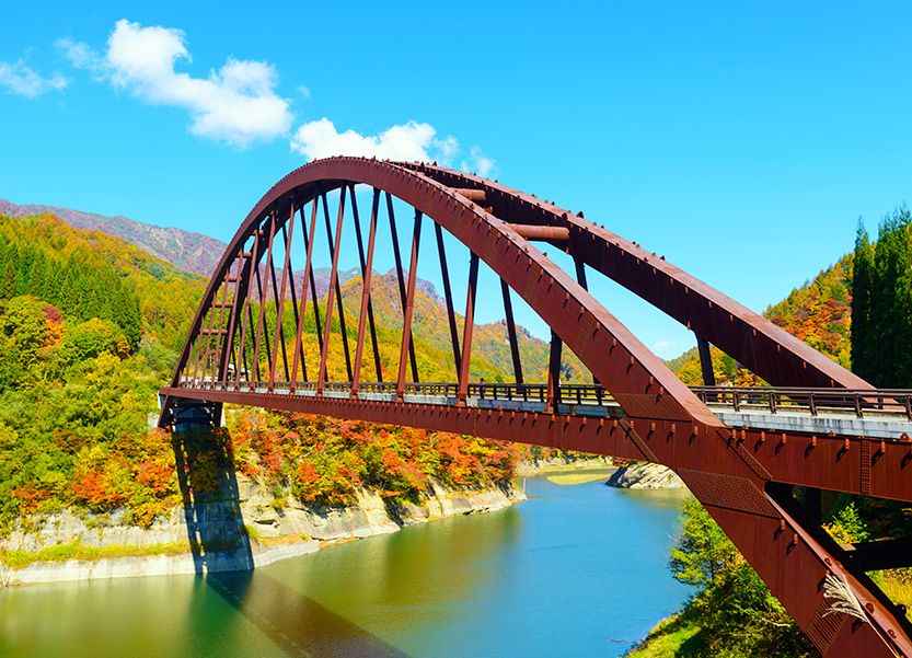 สถานที่ท่องเที่ยวในฤดูใบไม้ร่วงของนากาโนะ สะพานโอคุสุโซบานะ หุบเขาโอคุสุโซบานะ จุดชมวิว แม่น้ำซูโซบานะ เขื่อนโอคุซุโซบานะ ต้นเมเปิลโรวัน ใบไม้เปลี่ยนสีในฤดูใบไม้ร่วงหลากสีสัน