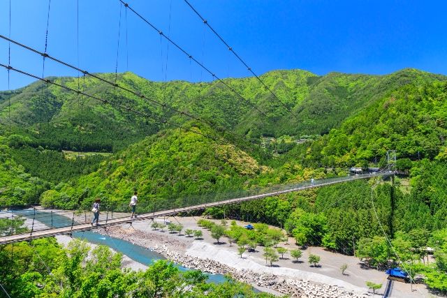 Nara tourist spot Tanize Suspension Bridge