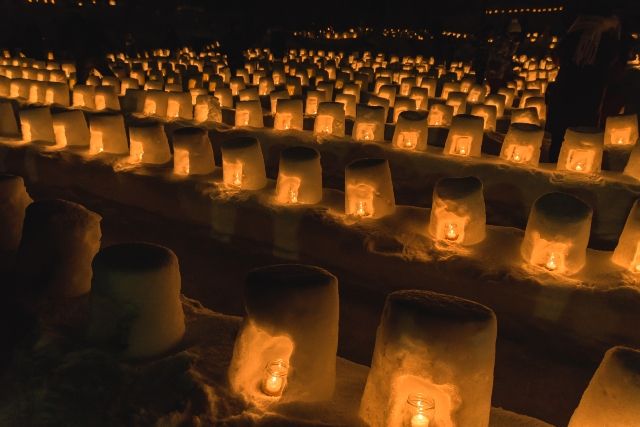 Miyagi, Aone Onsen snow light