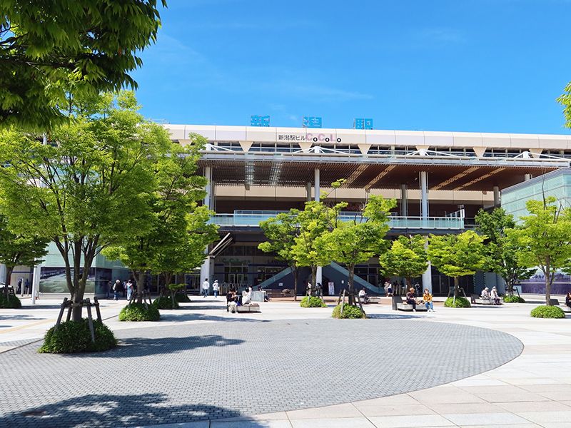 新潟観光　モデルコース　1泊2日　初めての人におすすめのスポット　JR新潟駅　再開発　駅前広場　新潟駅周辺