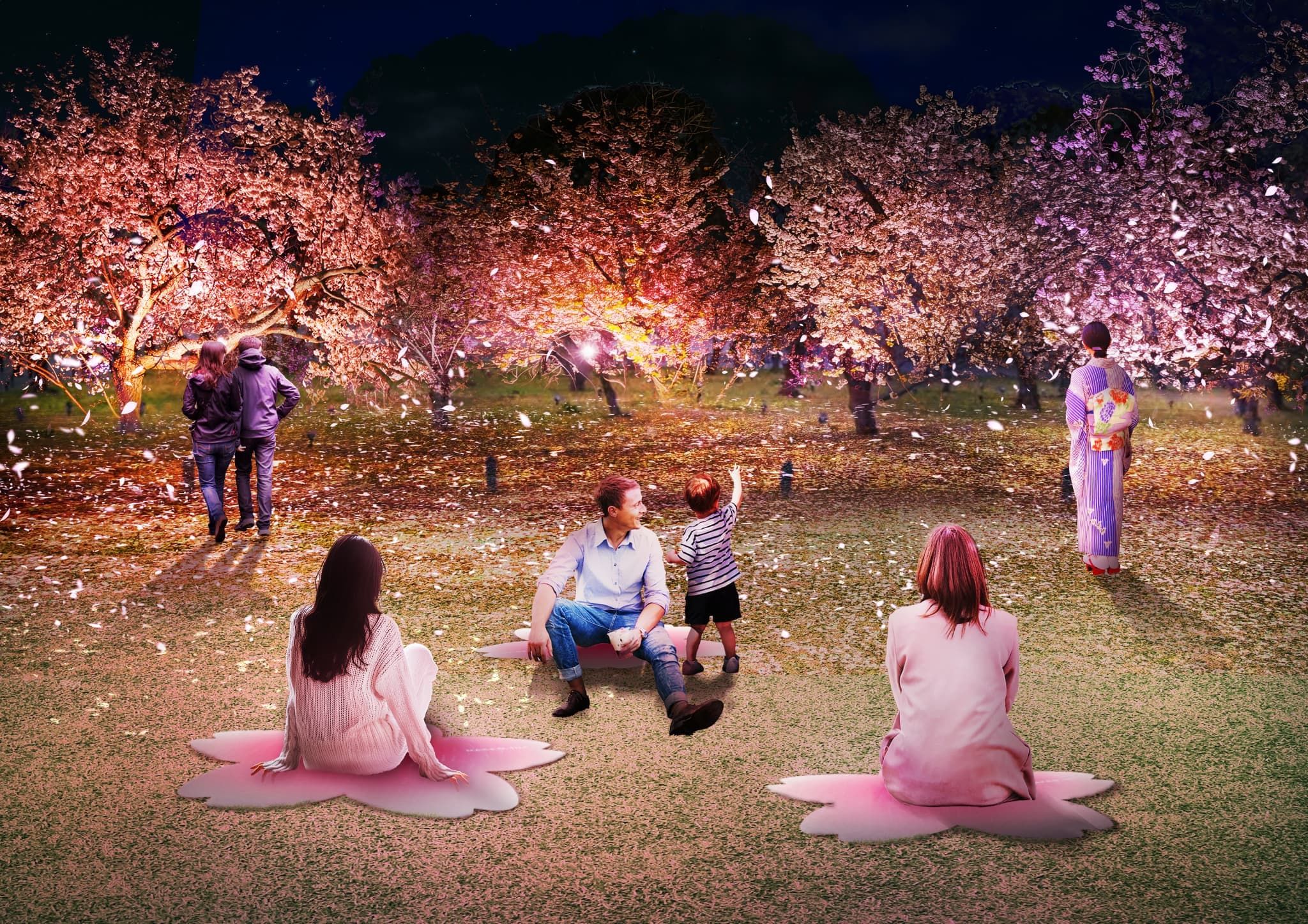 Image of the "Sakura Night Picnic Area" at NAKEDmeets Nijo Castle 2025