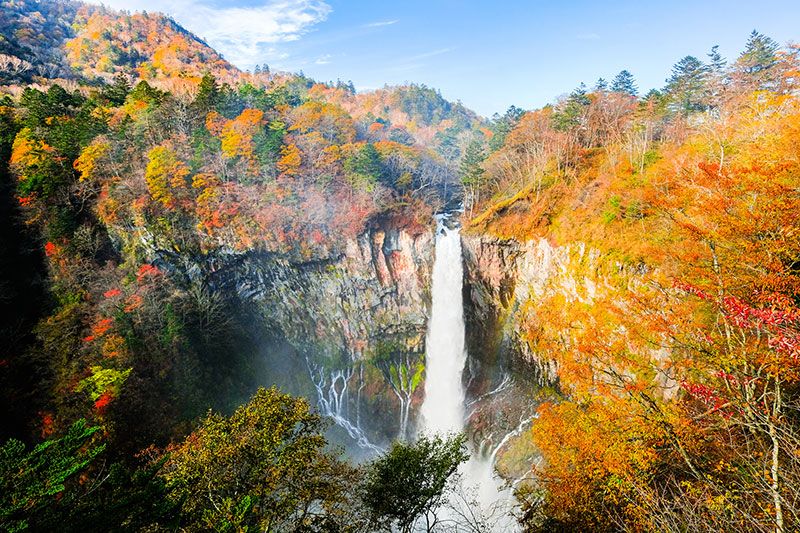 Tochigi Nikko Sightseeing Model Course 1 night 2 days Family & children's spots to visit by car Kegon Falls Kegon Falls Japan's three most famous waterfalls View from the free observation deck Autumn leaves