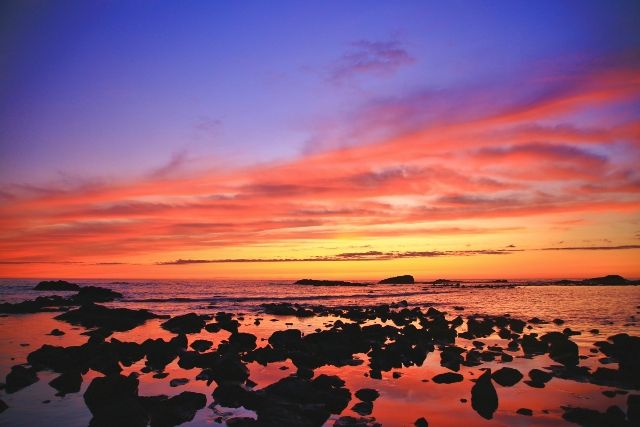 홋카이도 도호쿠 추천 관광지 황금곶 석양