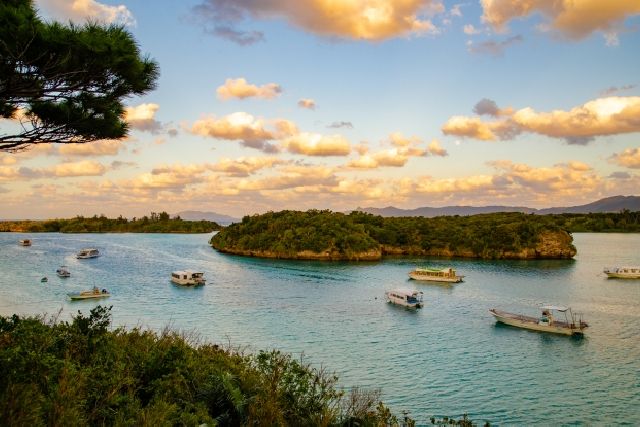 Kabira Bay at sunset, Ishigaki Island, Okinawa Prefecture