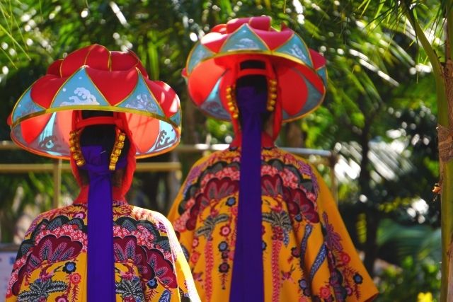 沖縄　恩納村　琉球村　エイサー　沖縄文化体験