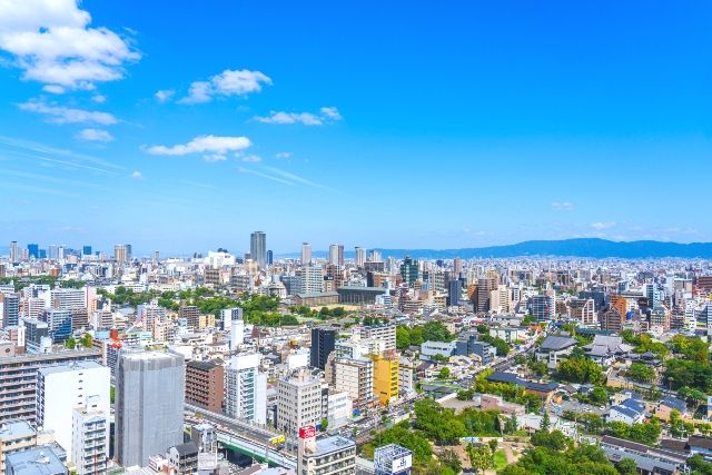 大阪　通天閣展望台からの風景