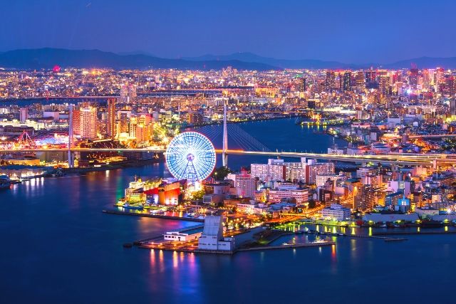 Osaka night view, Sakishima Cosmo Tower Observatory