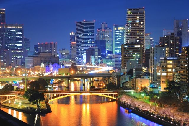 Osaka night view Nakanoshima River Cruise