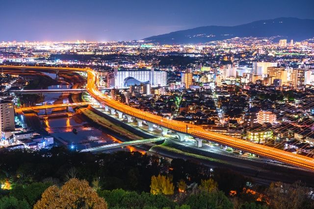 Osaka's recommended night view spot: Satsukiyama