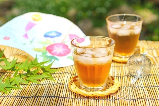 Cold barley tea in hot summer