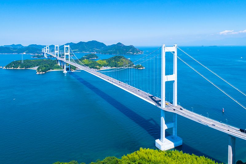 Seto Inland Sea National Park Hiroshima Onomichi Ehime Imabari Shimanami Kaido A motorway that connects seven islands A cycling road that crosses the straits A sacred place for cyclists