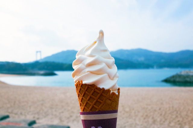 Ehime Imabari Shimanami Kaido Hakata Island Roadside Station Hakata S/C Park Marine Oasis Hakata Hakata Island salt soft ice cream Artificial beach