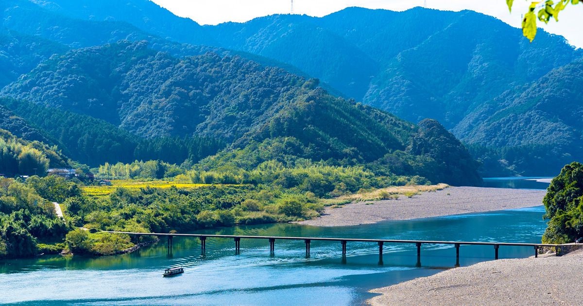 四国 高知 四万十川 观光 示范路线&美食胜地 一日游 驾车 清流 水下桥 船