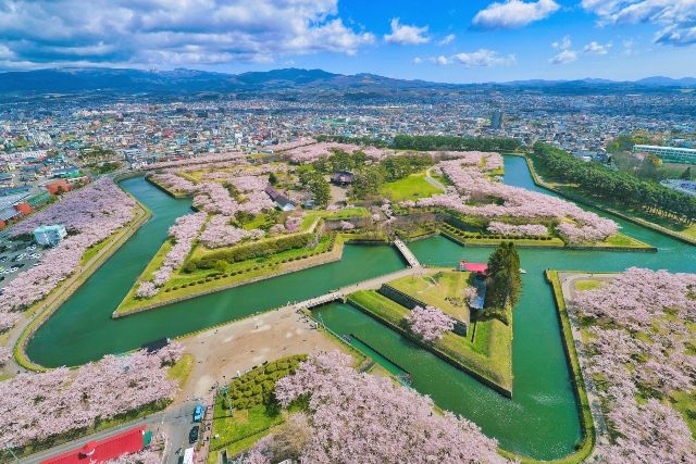 Hokkaido Southern Hokkaido Recommended sightseeing spot Goryokaku Park Spring cherry blossoms