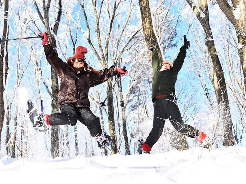 雪鞋/雪地徒步圖像