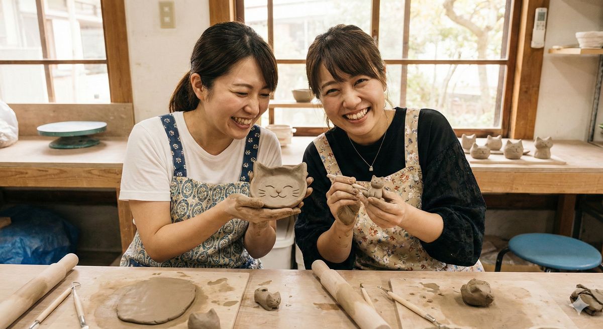 大正ロマン風のアンティーク着物を着て、古い洋館やレトロな街並みを歩く女性たちの後ろ姿