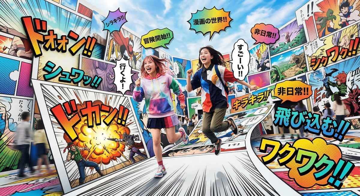 漫画の世界に飛び込むようなワクワク感をイメージした非日常アクティビティのビジュアル