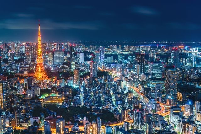 Tokyo night view in winter