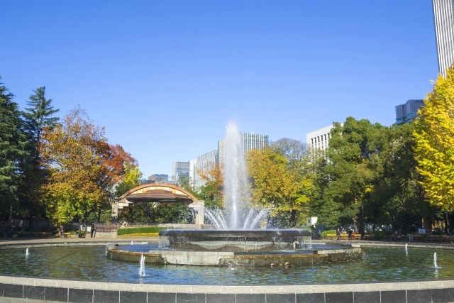 东京日比谷公园的喷泉