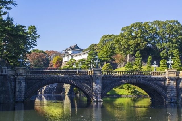 สะพานนิจูบาชิในพระราชวังอิมพีเรียล โตเกียว