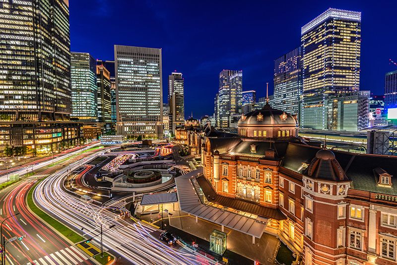 東京1晚2日示範路線 標準觀光 人氣景點 JR東京車站週邊夜景