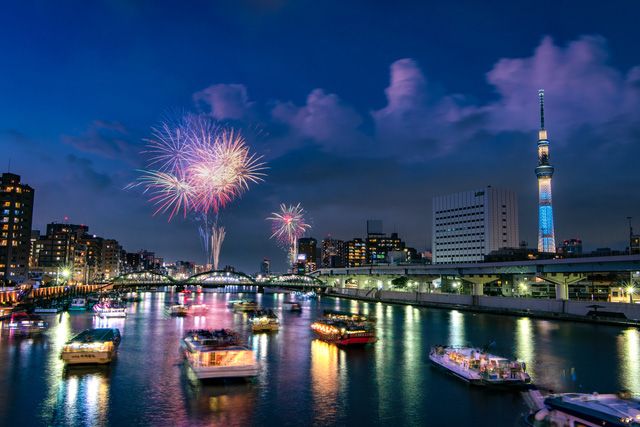Tokyo Summer Event Fireworks Festival Sumida River Fireworks Festival and Yakatabune Summer Vacation