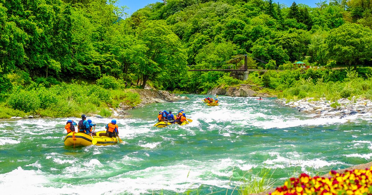 What prefecture is the Tone River in? Where does it end? It is the best in Japan? Introducing its history and characteristics Recommended river activities Rafting Gunma Minakami Fresh greenery Pansies