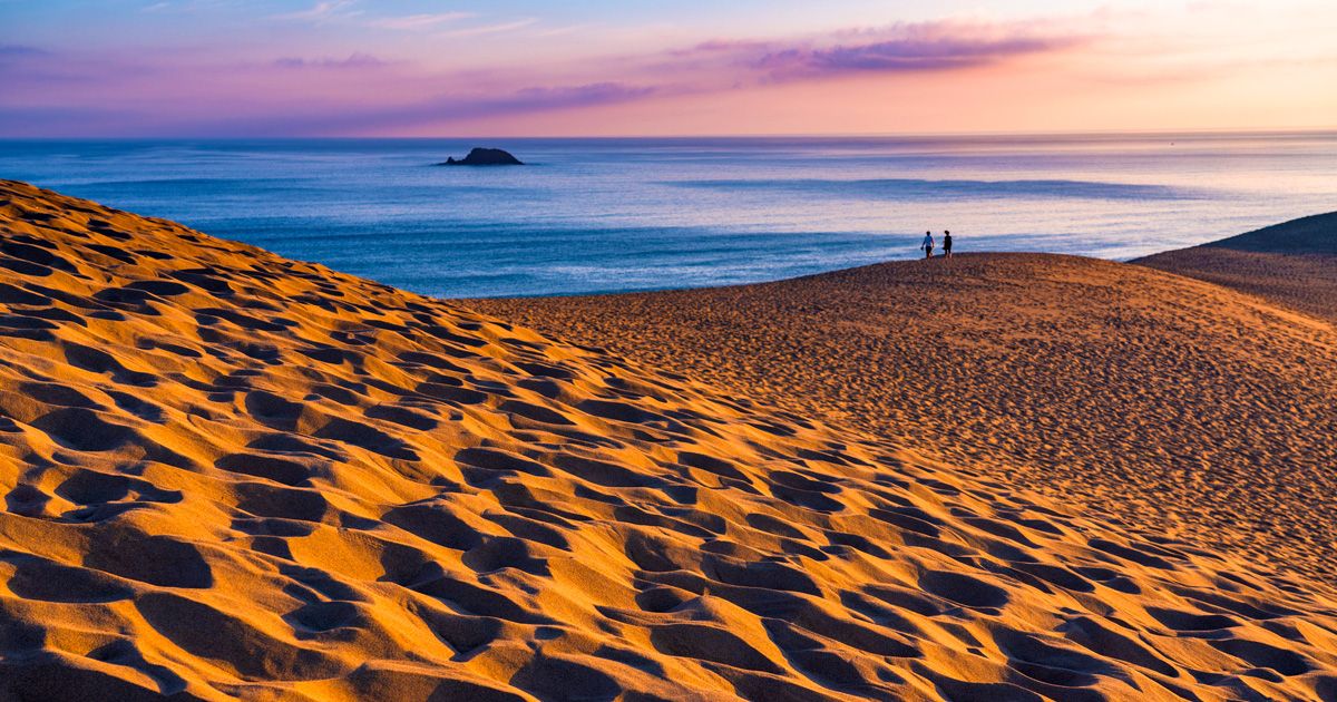 鳥取砂丘の観光マップ　モデルルート　おすすめスポット　山陰海岸国立公園　夜明け　天然記念物　山陰海岸ジオパーク
