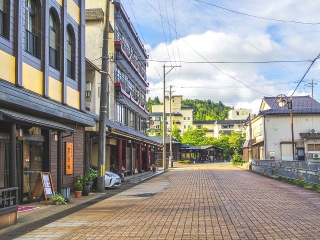 月岡温泉の温泉街