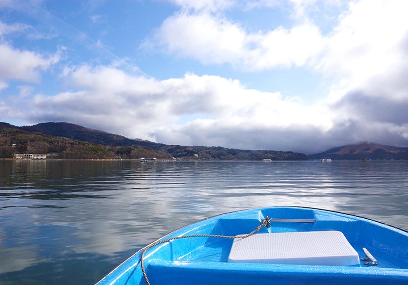 山中湖　ワカサギ釣り体験レポート　ボートハウスメイン　ドーム船へ　ボート移動