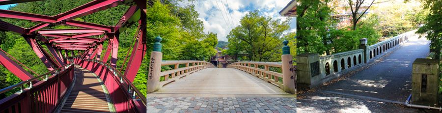 山中温泉观光地图 推荐景点与美食 加贺温泉乡 觉仙溪 大圣寺川 S 形弯道 绫取桥 完全由柏木制成的绫取桥 板桥 复古石桥 黑谷桥 拍照地点