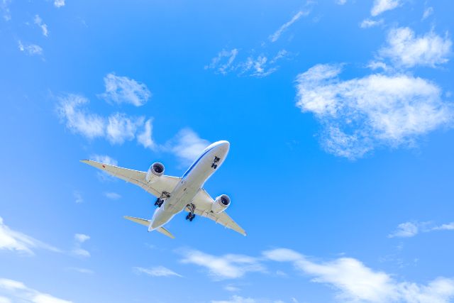 Sunny weather airplane image