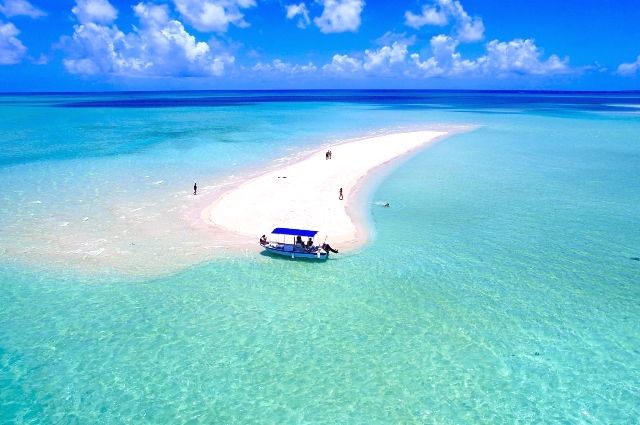 沖縄・宮古島　ユニの浜　「宮古島YUKAALAmarine」　ツアーの様子　空撮