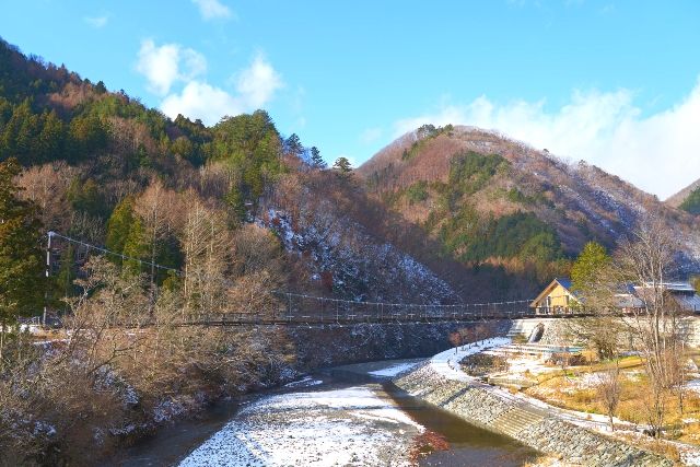 ``Great Suspension Bridge'' in Yunishi Kawamizu no Sato
