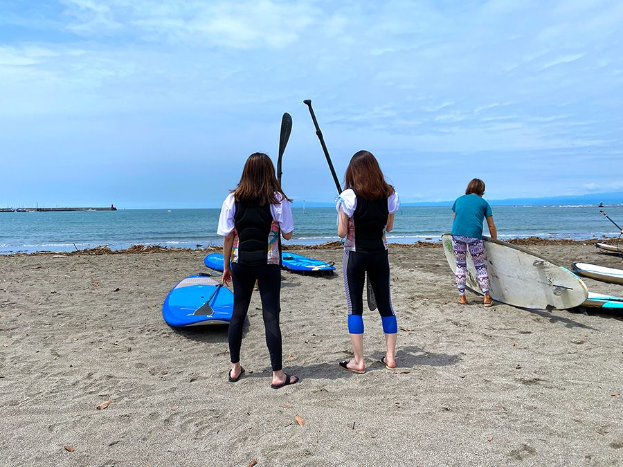 Experience SUP at the Feather Factory in Zushi, Kanagawa! SUP Arrived at Zushi Beach Depending on the conditions, you can experience it while looking at Mt. Fuji. SUP board